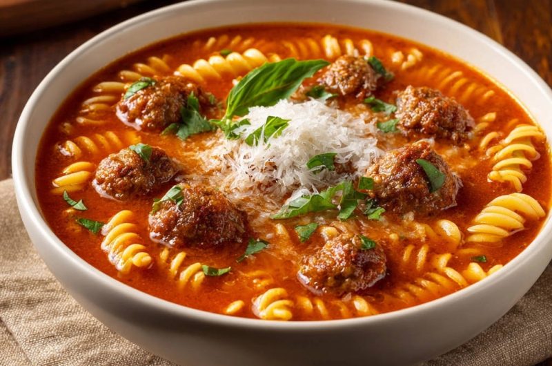 Meatball Fusilli Soup