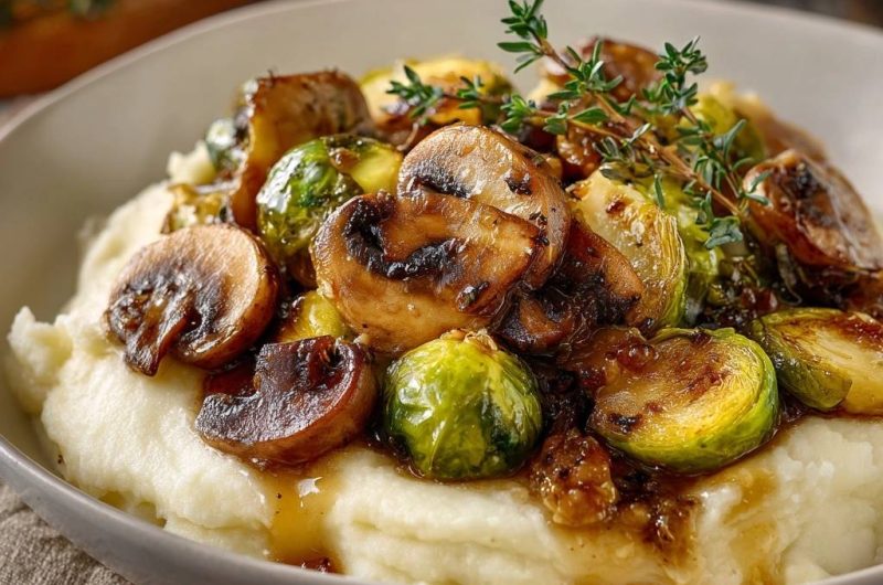 Crispy Brussels Mushroom Mashed Potatoes