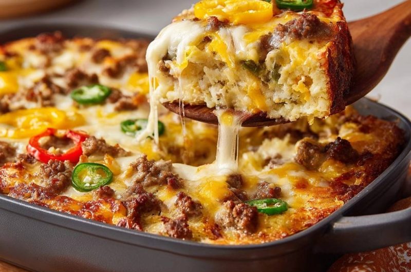 Cheesy Beef Jalapeño Cornbread