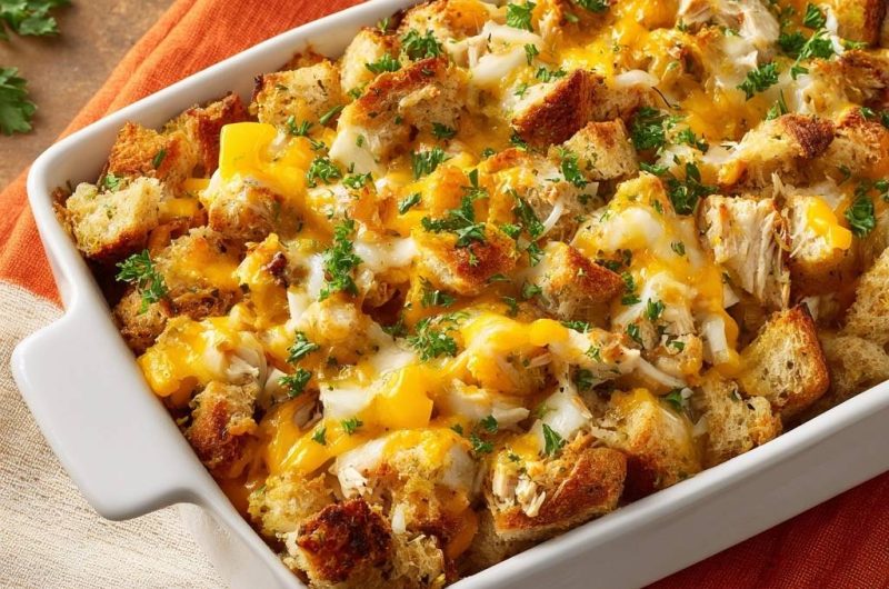 Cheesy Chicken Bread Casserole