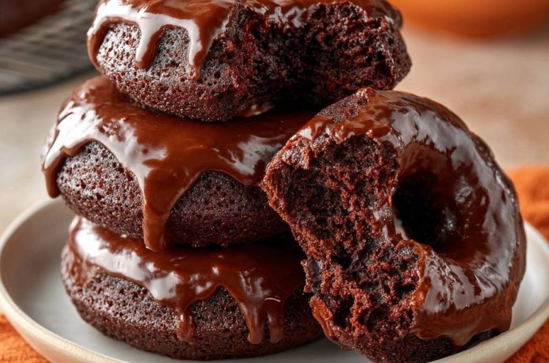 Chocolate Glazed Pumpkin Donuts