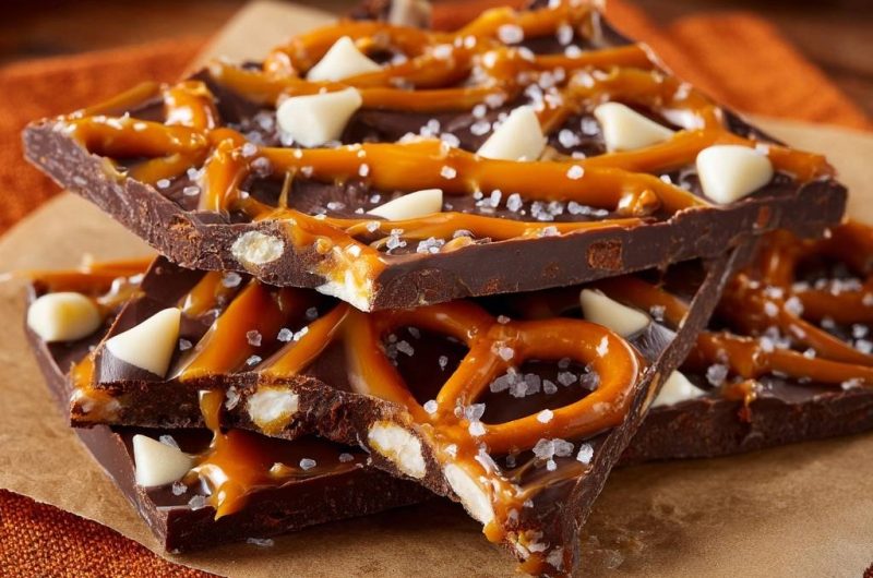 Chocolate Pretzel Caramel Bark