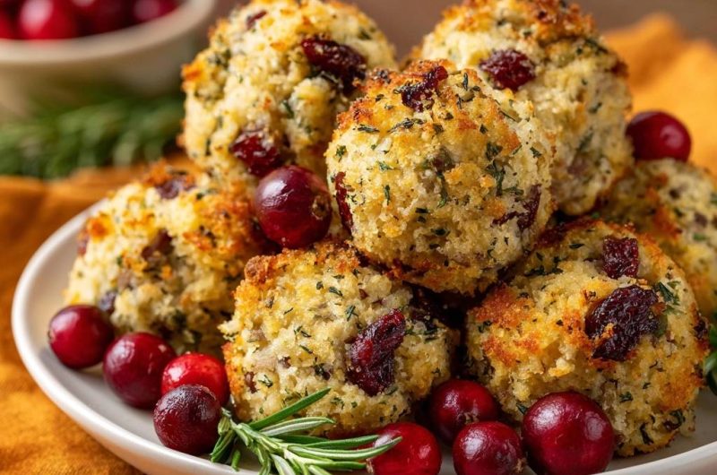 Cranberry Rosemary Stuffing Balls
