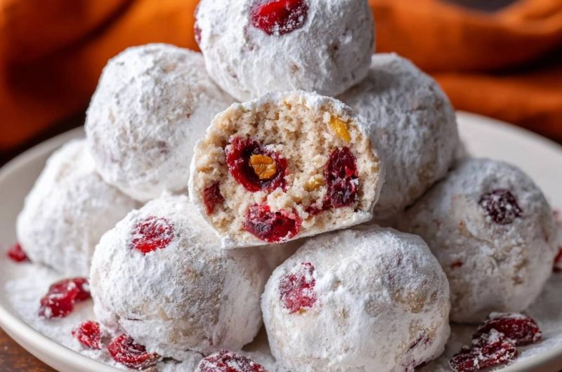 Cranberry Snowball Cookies