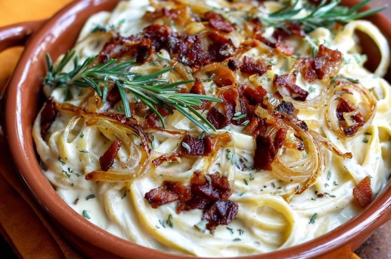 Creamy Bacon Onion Pasta