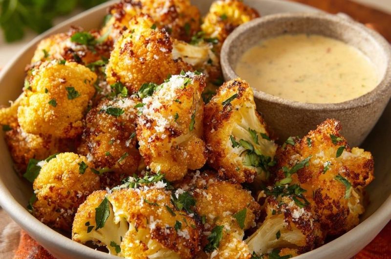 Crispy Parmesan Cauliflower Bites