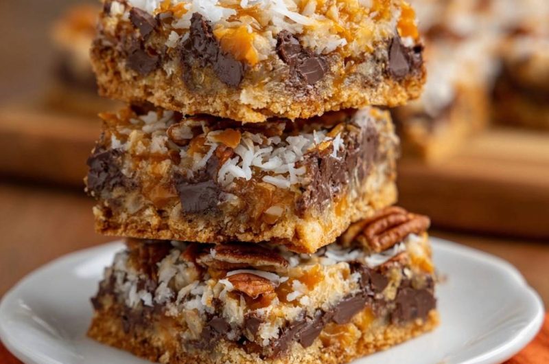 Chocolate Coconut Pecan Toffee Bars