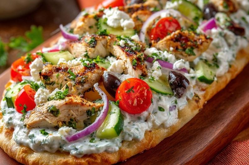 Greek Chicken Flatbread