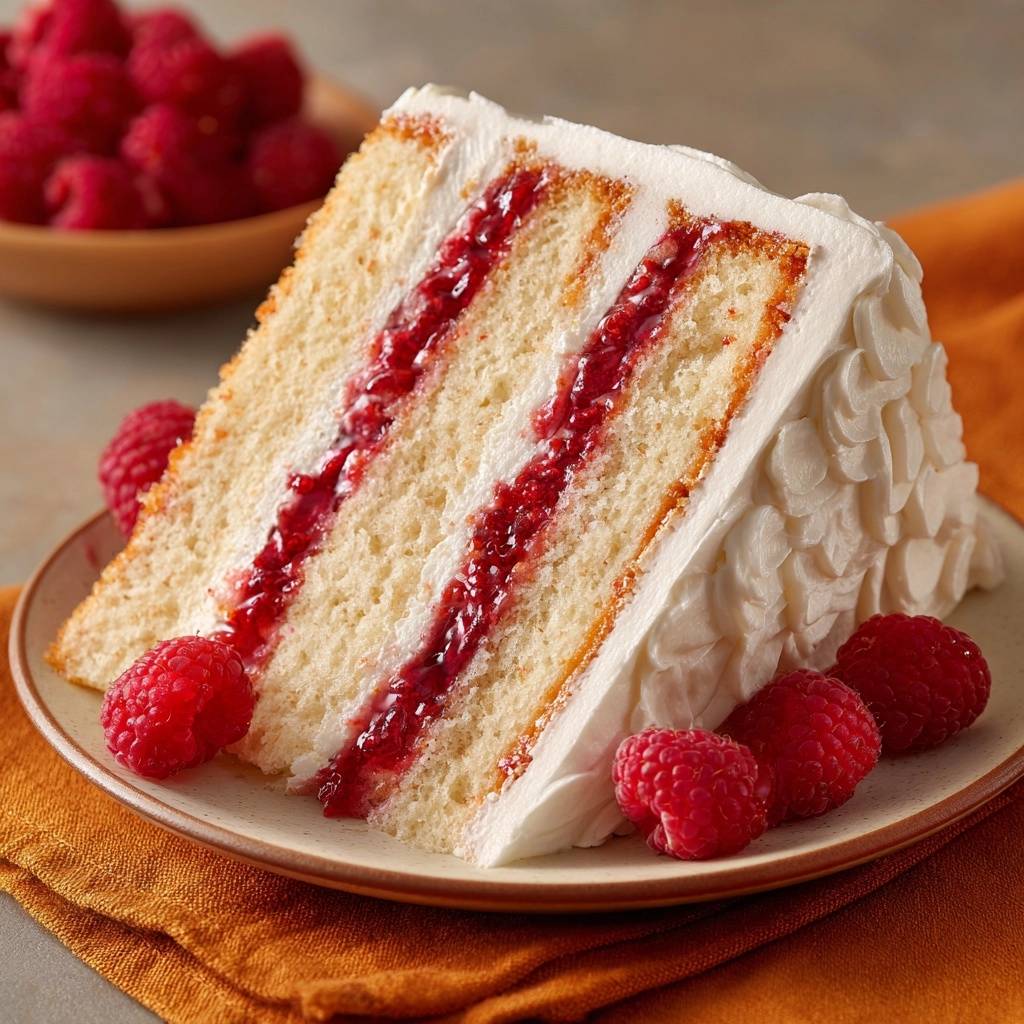 Layered Raspberry Tart Raspberry Layer Cake with Buttery Crumb