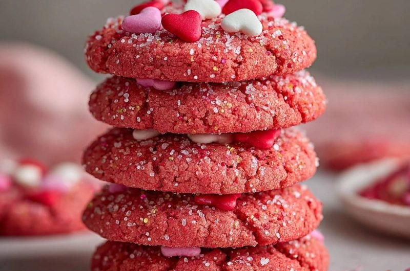 Red Velvet Crinkle Cookies