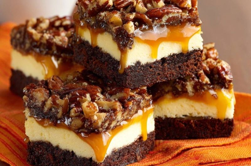 Turtle Cheesecake Brownies