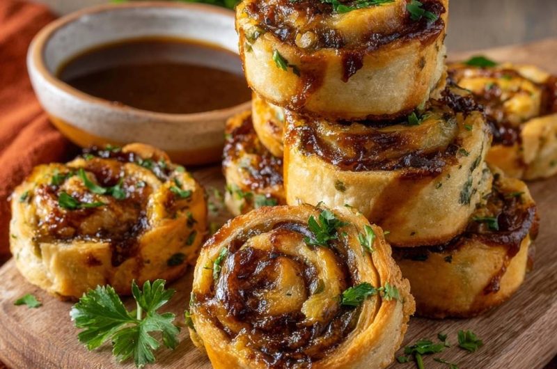 Caramelized Onion Puff Pastry Pinwheels
