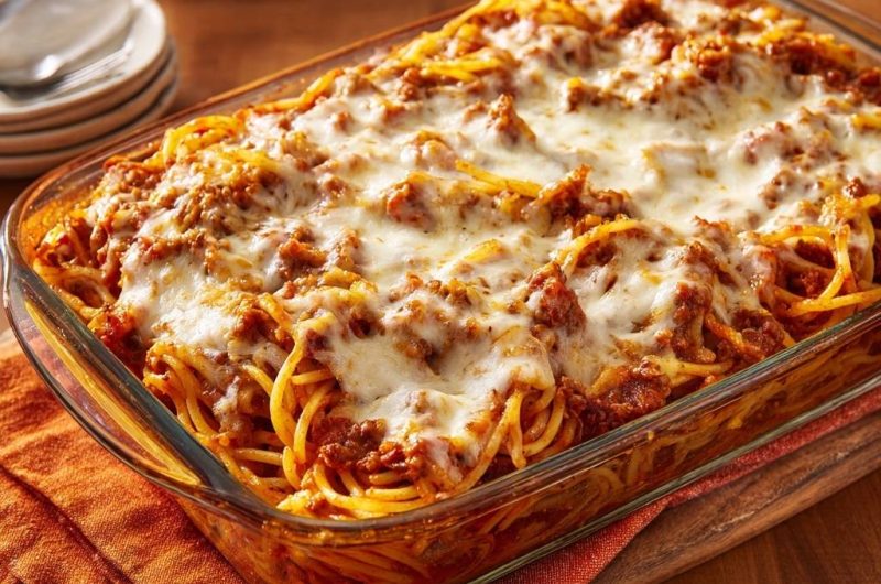 Cheesy Baked Spaghetti