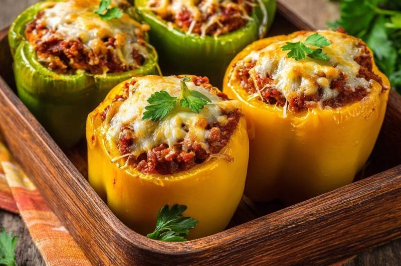 Cheesy Beef Stuffed Peppers