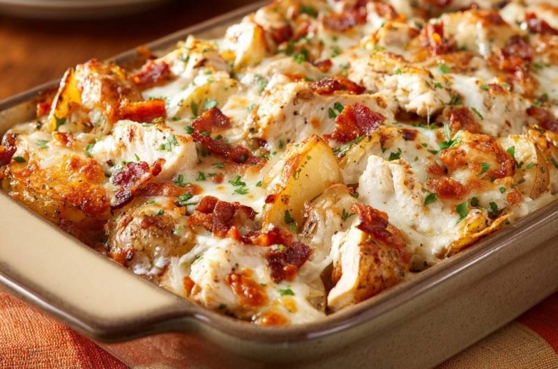 Cheesy Chicken Potato Casserole