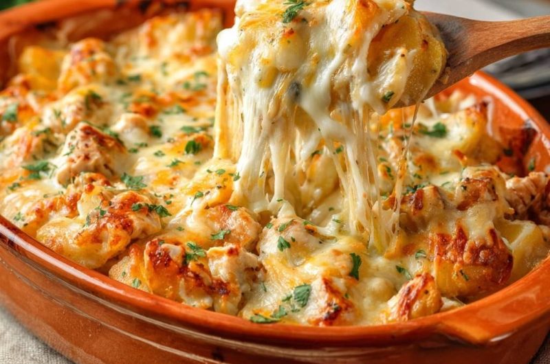 Cheesy Chicken Potato Casserole