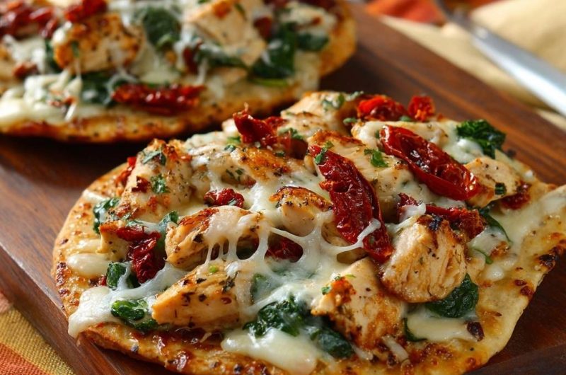 Chicken Spinach Sun-Dried Tomato Flatbread