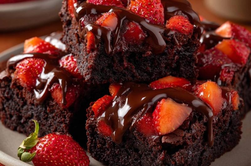 Chocolate Strawberry Brownies
