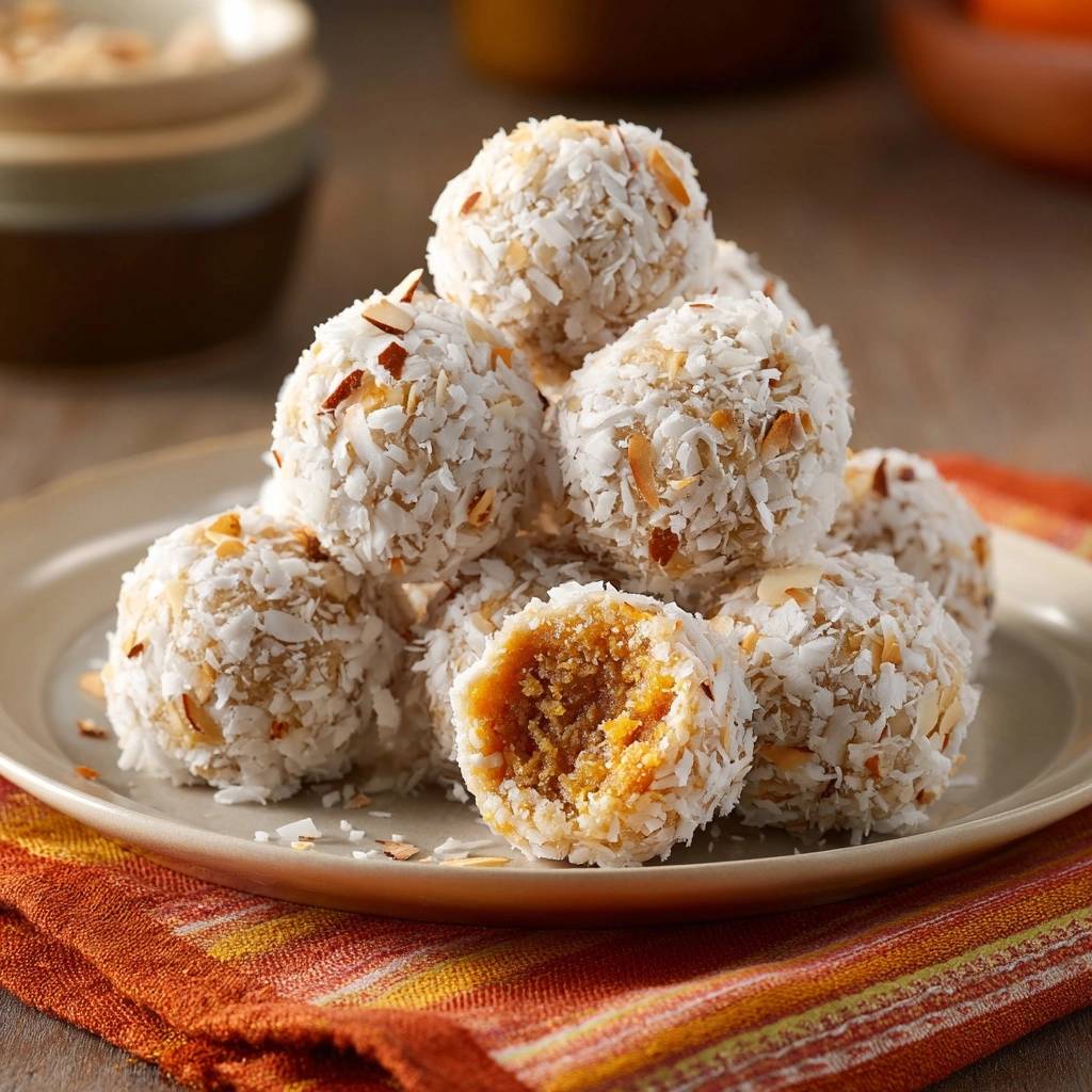 Coconut carrot lados with moist centers shown in a close-up cross-section revealing the textured interior.