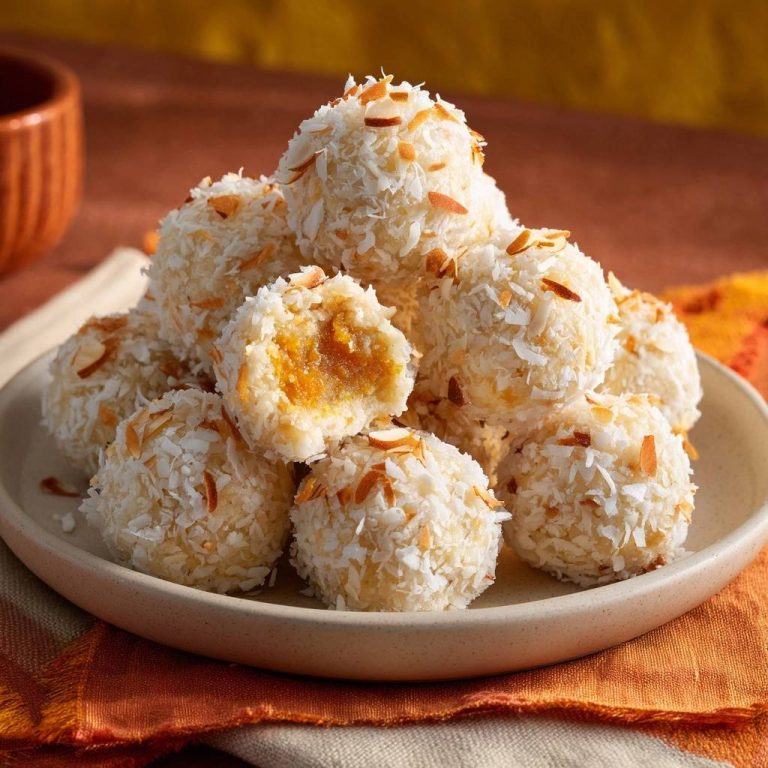 Coconut carrot lados with moist centers showing a cross-section revealing the filling.
