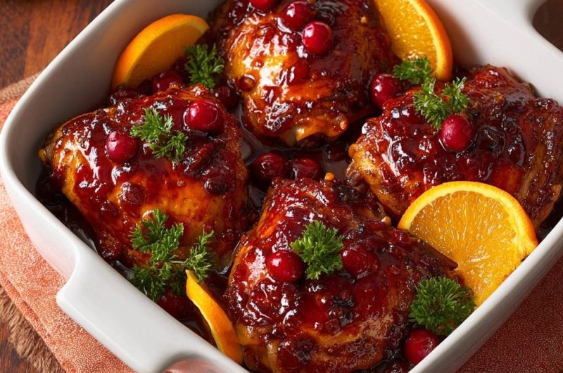 Cranberry Orange Chicken Thighs