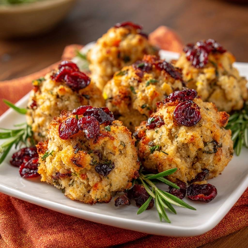 Cranberry rosemary cauliflower bites are shown close-up, topped with dried cranberries and garnished with fresh rosemary sprigs.