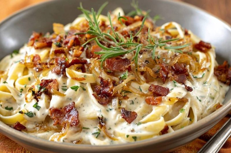 Creamy Bacon Onion Pasta