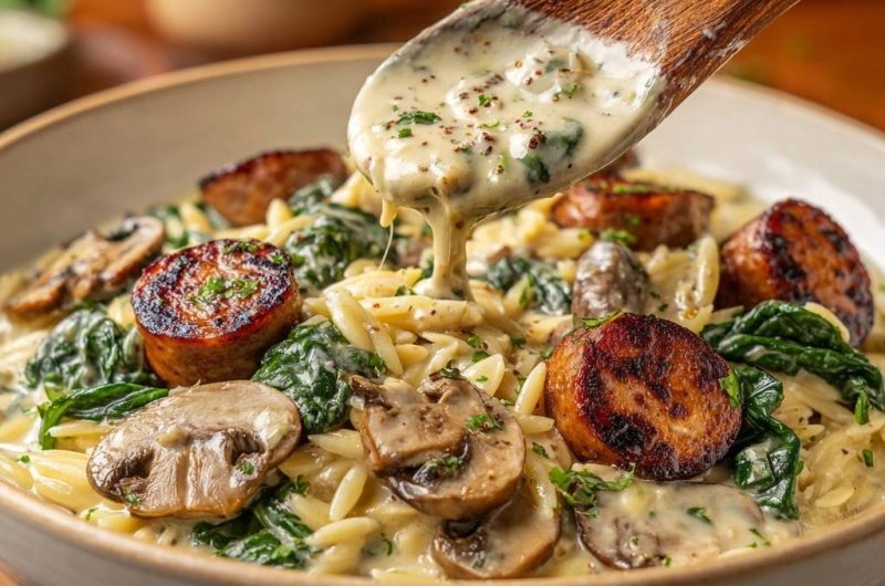 Creamy Chicken Sausage Orzo