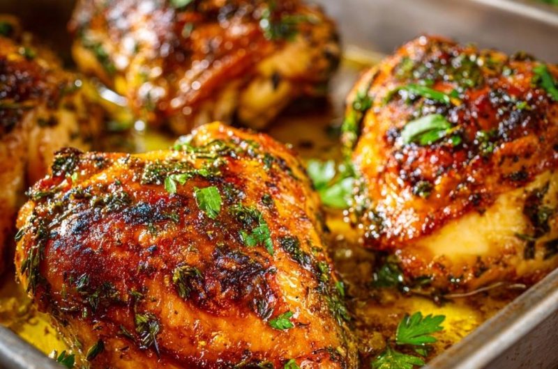 Crispy Herb Roasted Chicken Thighs