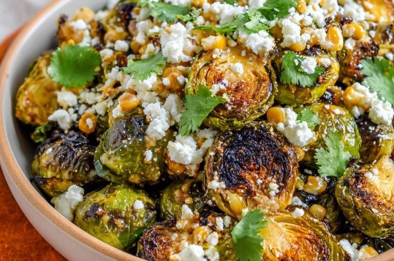 Elote-Style Roasted Brussels Sprouts