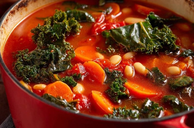 Tomato White Bean Kale Soup