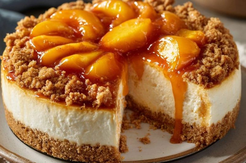 Peach Streusel Cheesecake