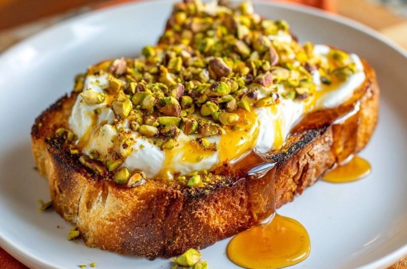 Pistachio Honey Ricotta Toast