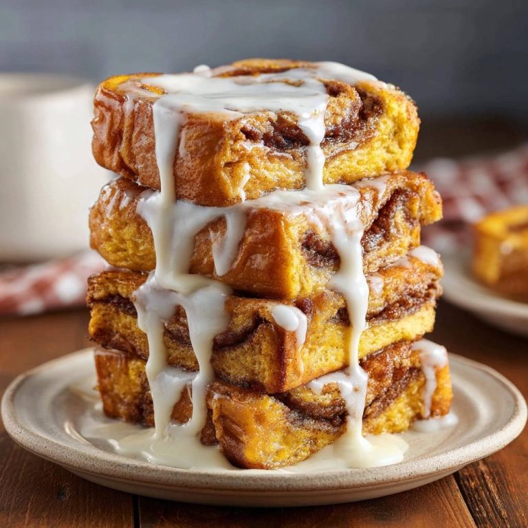 Pumpkin cinnamon rolls stacked high and drizzled with a thick, creamy glaze, showcasing their fluffy texture.