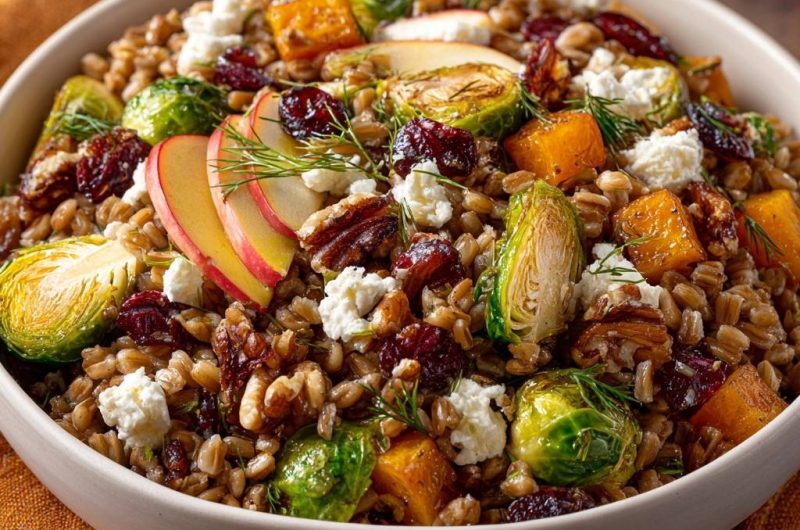 Roasted Brussels and Butternut Farro