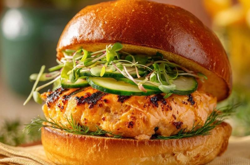 Spicy Grilled Salmon Burgers