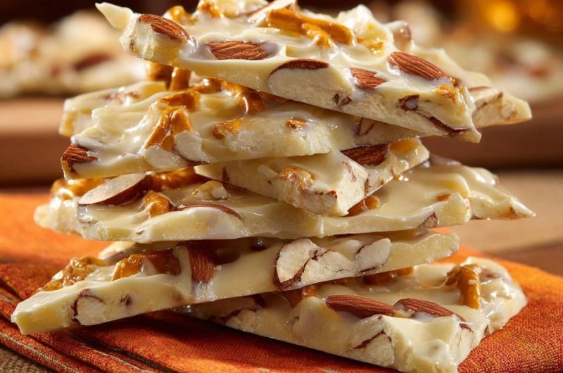 White Chocolate Pretzel Almond Bark