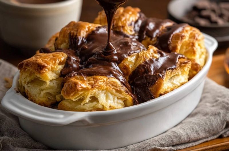 Chocolate Croissant Bread Pudding