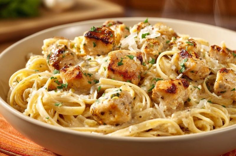 Creamy Garlic Chicken Linguine