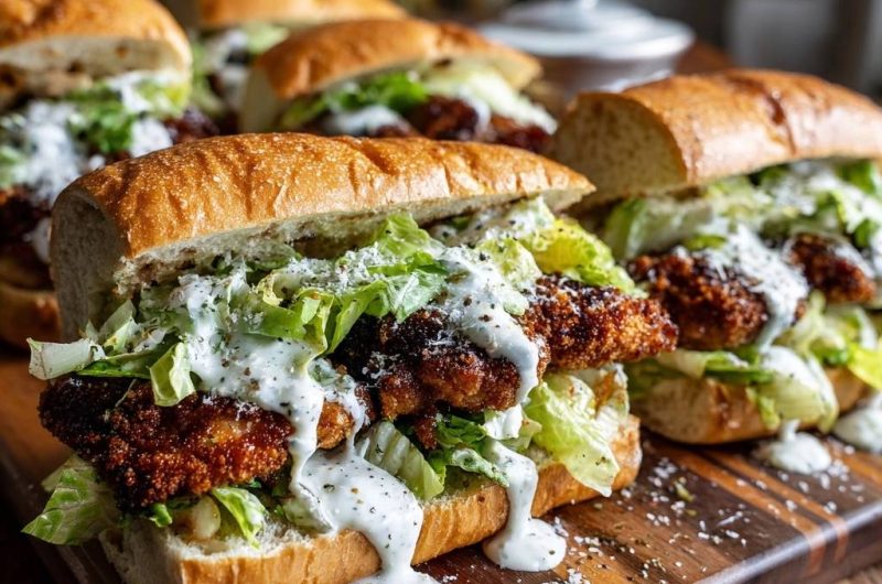 Crispy Chicken Caesar Sandwiches