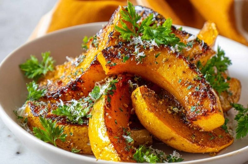 Crispy Parmesan Butternut Squash Wedges