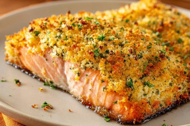 Garlic Herb Crusted Salmon