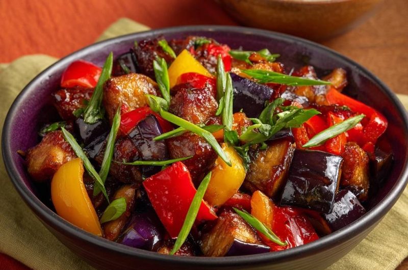 Eggplant Pepper Stir-Fry