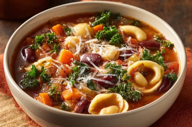 Kale Tortellini Bean Soup