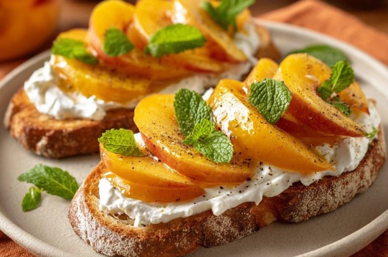 Peach Ricotta Toast