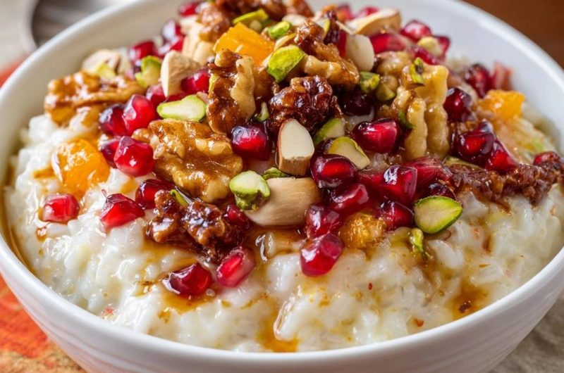 Pomegranate Nut Rice Pudding