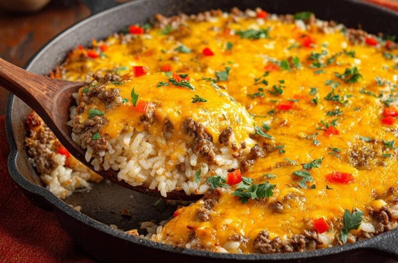 Cheesy Ground Beef and Rice