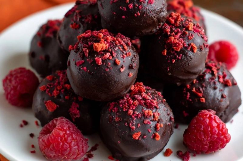 Dark Chocolate Raspberry Truffles