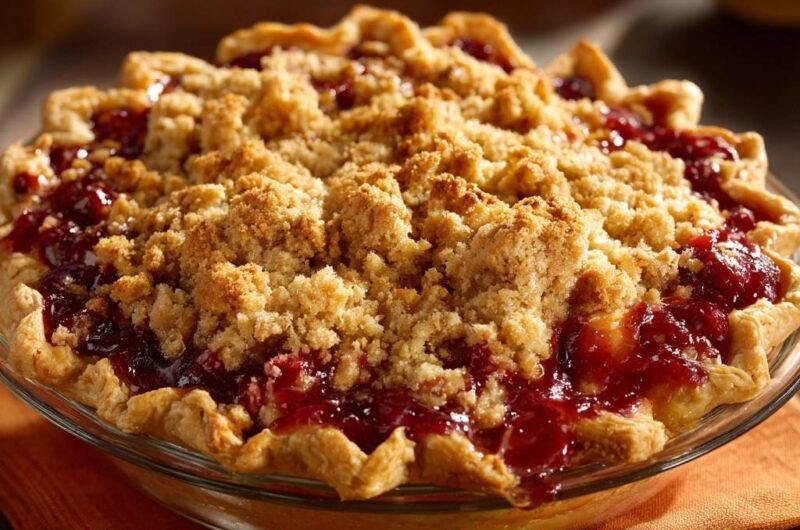 Cranberry Apple Crumble Pie