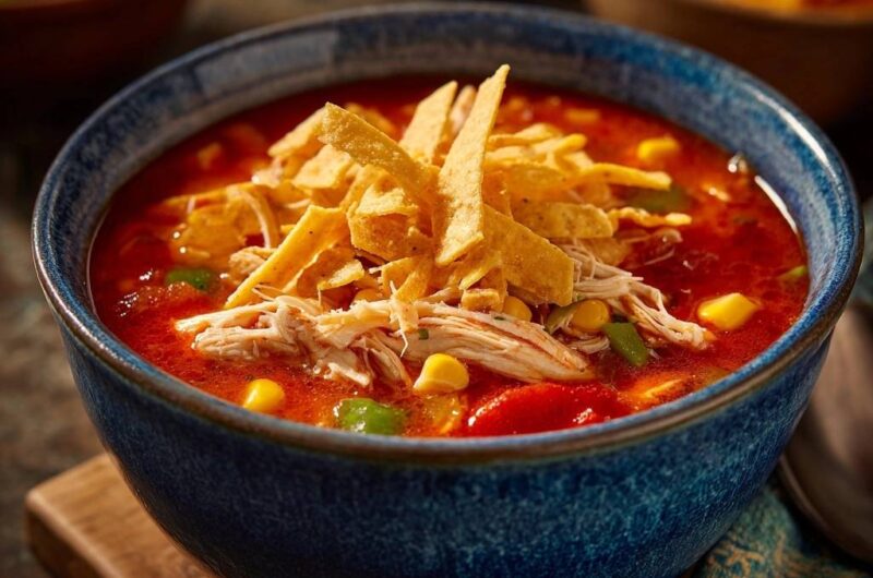 Shredded Chicken Tortilla Soup